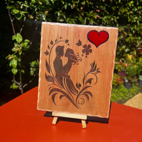 Romantic Wooden Plaque – Handmade Love Sign – Bespoke Personalised Gift for Coup