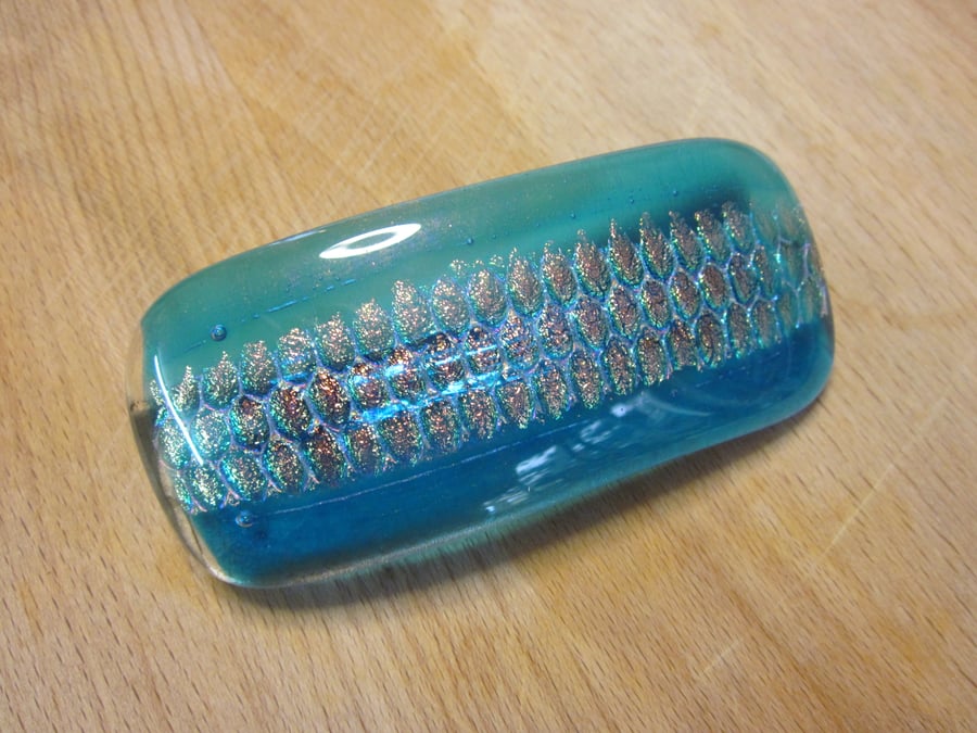 Handmade glass hair clip barrette - mermaid
