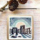 Stonehenge storage tin square buttons, stitch markers, beads, knitting, sewing