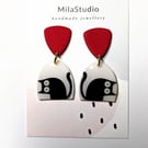 Handmade Cat Earrings – Polymer Clay, Charming Handmade UK Jewellery