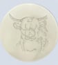 Set of Four Grey Highland Cow Drinks Coasters, Handmade Stone Like Finish - Image 10