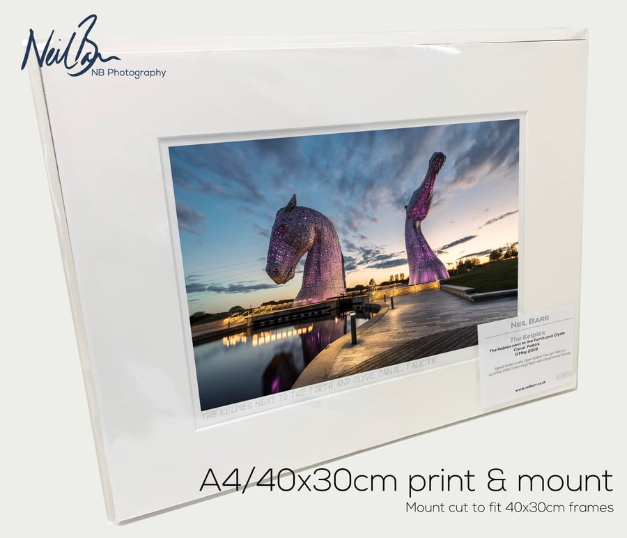 The Kelpies Falkirk Scotland - A4 (40x30cm) Unframed Print