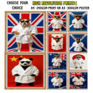 Quirky Animal Art Print in Robe Nation Flag Wall Décor A4 and A3 Prints