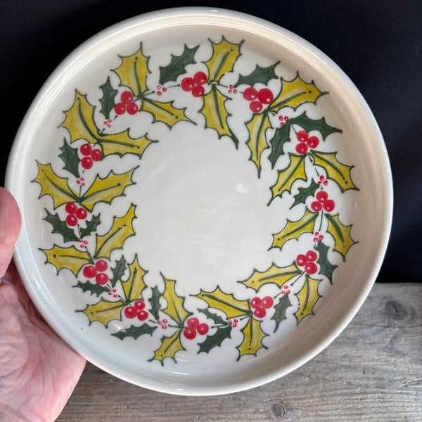 Handpainted Holly Plate 1