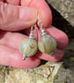 Sterling silver and celadon green jade gooseberry earrings - Image 3