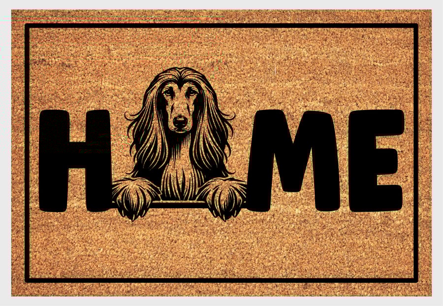 Afghan Hound Home Door Mat No.2 - Afghan Hound Welcome Mat - 3 Sizes