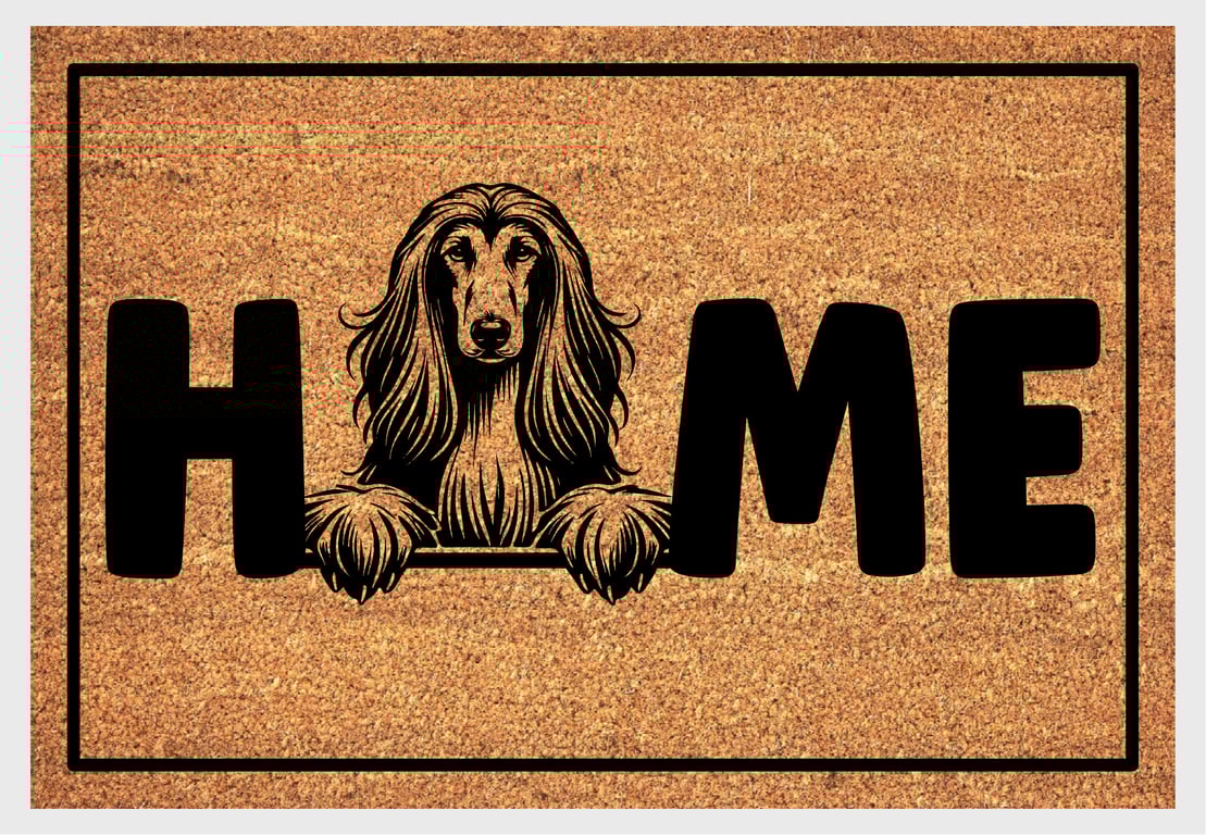 Afghan Hound Home Door Mat No.2 - Afghan Hound Welcome Mat - 3 Sizes