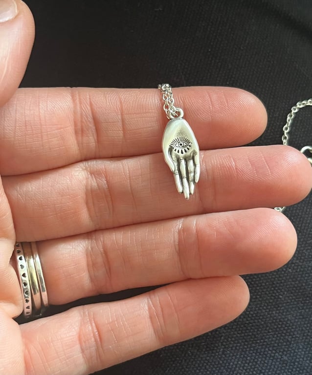 Healing hand necklace, dainty necklace, mindful gifts