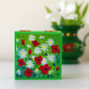 Floral Jewellery Box, Green Craft Storage, Wedding Rings Box, Small Poppy Box