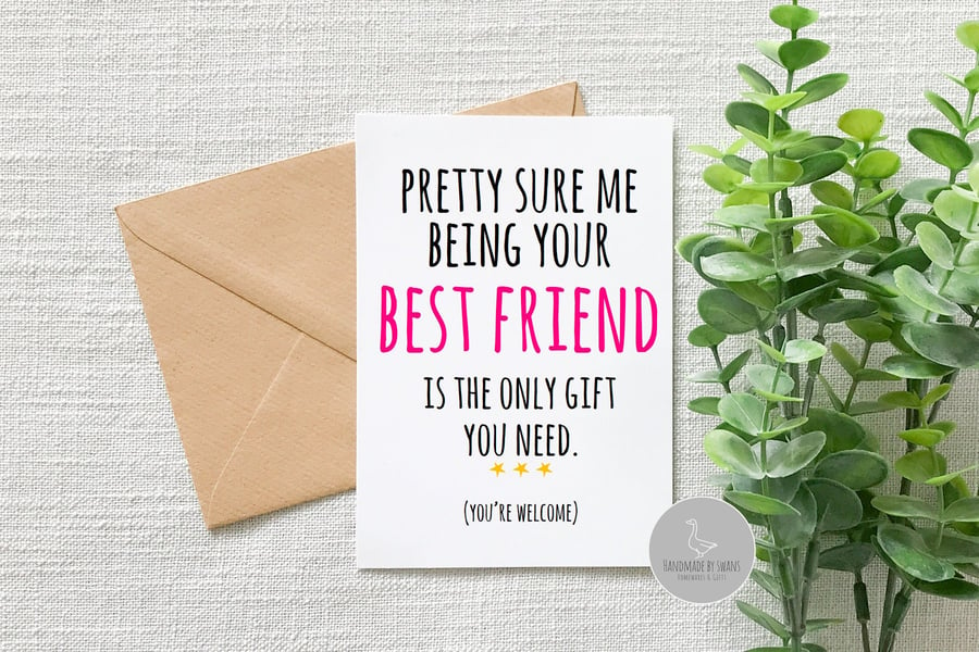 Funny Best friend birthday card, Funny card for bestie, funny bff birthday card,