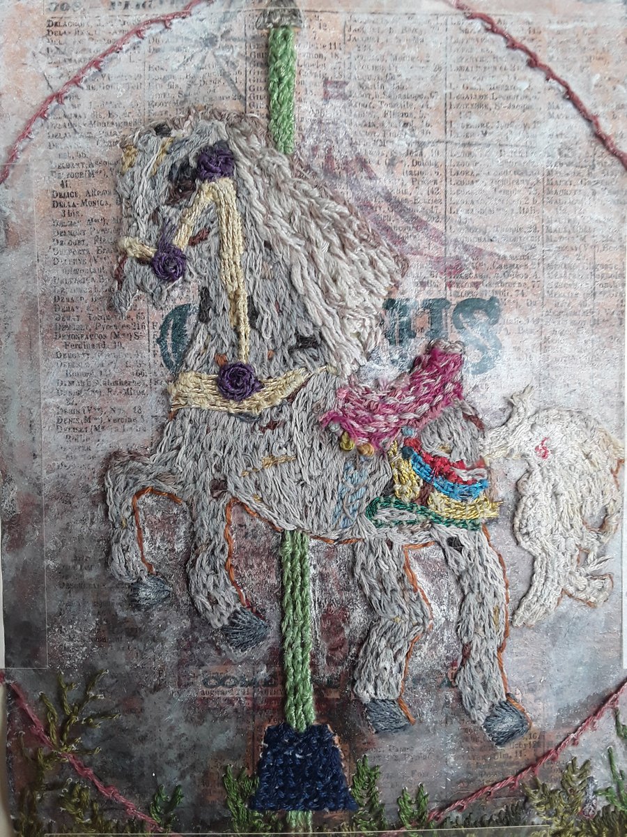 Original Hand-Embroidered Mixed Media Artwork