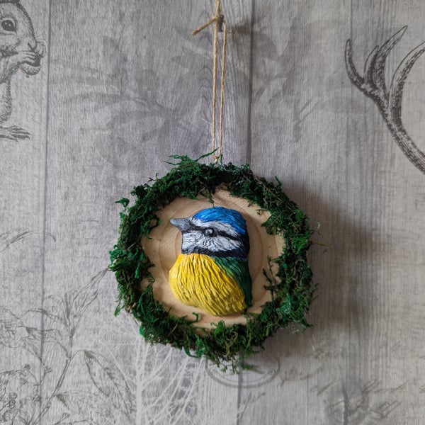 Blue Tit Bird Wall Hanging 