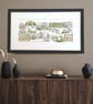 Sheffield Cityscape - Fine Art Print - Watercolour and Pen Illustration - Gift