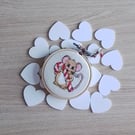 Christmas Tree Decoration, Mouse with Candy Cane, Cross Stitch