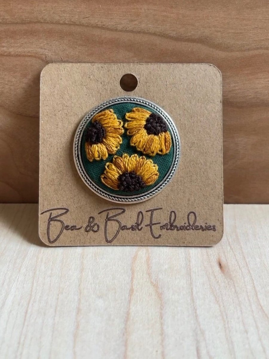 Sunflowers Embroidery Brooch