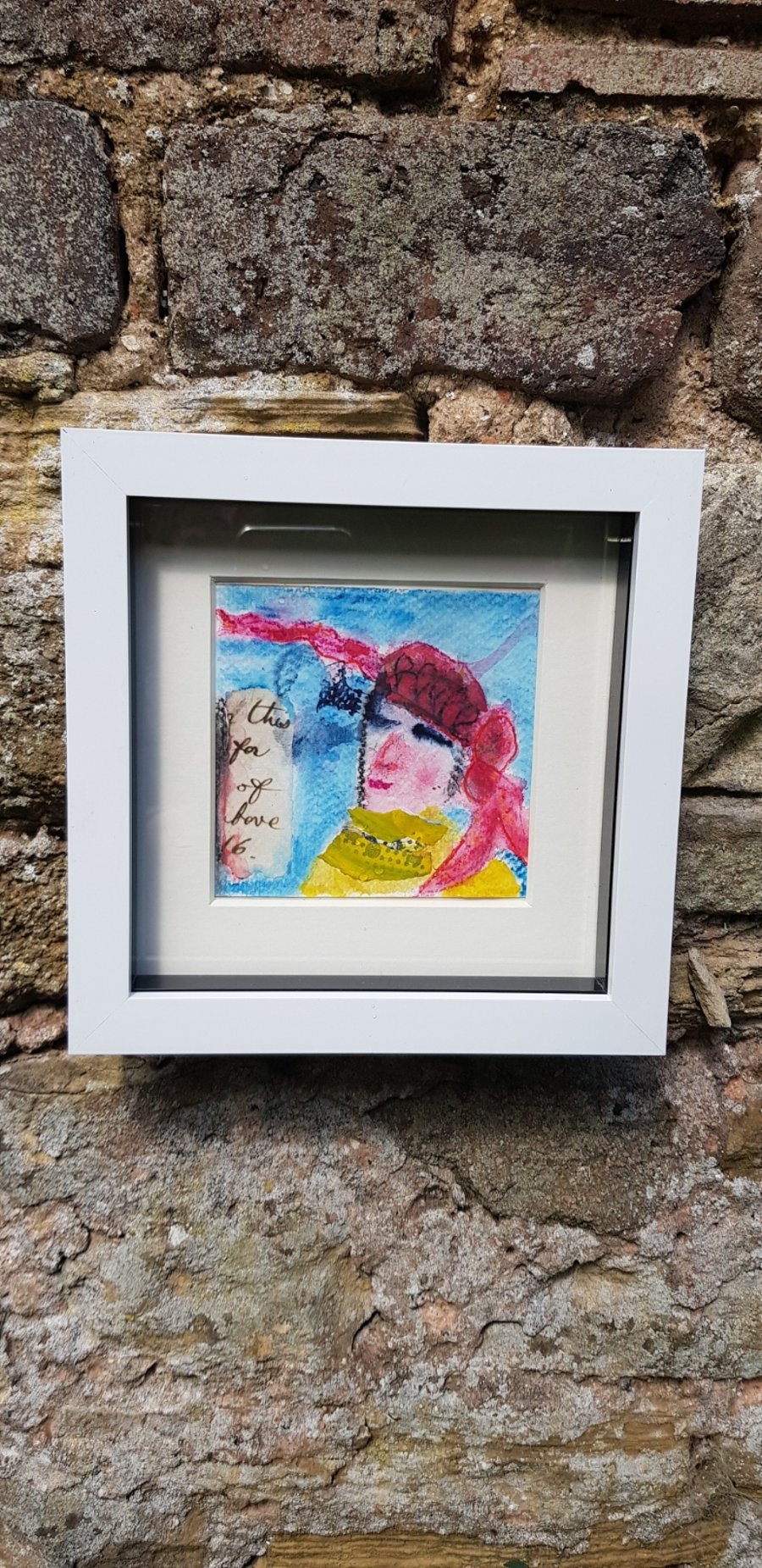 Mr Tambourine Man, original mixed media art in frame
