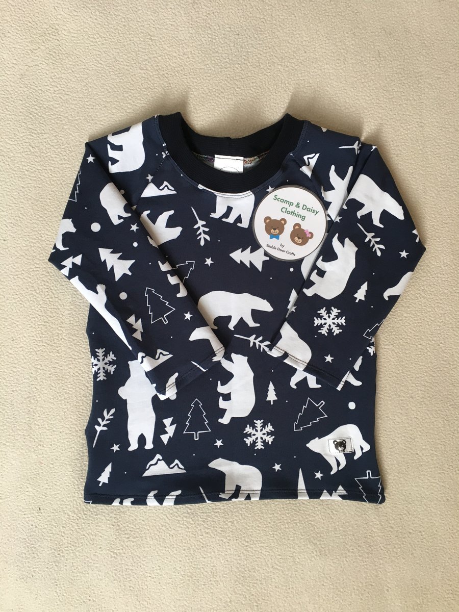 Age 18 months - long sleeved top, winter bears