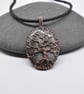 Silver Sheen Obsidian Wire Wrapped Copper Tree of Life Yggdrasil Pendant - Image 4