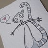 mini art card - lemur love!