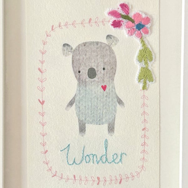 Wonder Koala, Original mixed media wall art