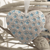 Small Ceramic heart blue star decoration