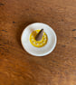 Summer Seconds! Ceramic ring dish with sunshine yellow mandala - Image 4