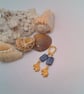 Navy Rectangular Bead Earrings with a Gold Plated Elephant Charm, Gift for Her - Image 8