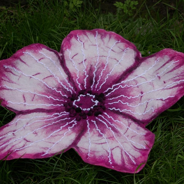 Felted Wool Flower Table Mat