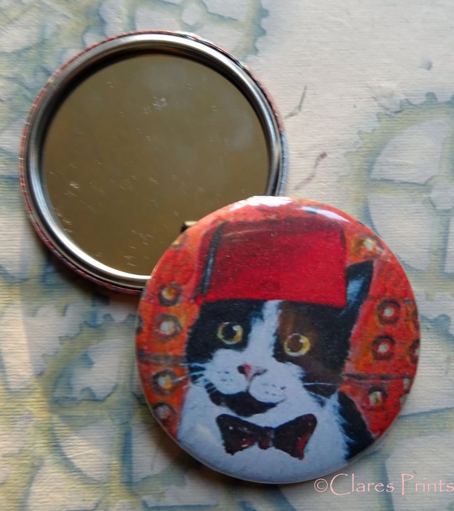 Dr Who Cat Art 58mm Pocket Mirror Animal 