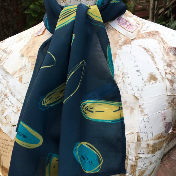 Abstract ovals small chiffon scarf