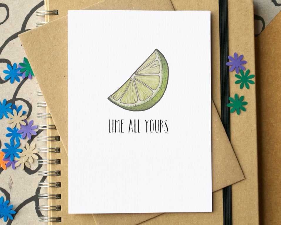 Funny "Lime All Yours" Love Card