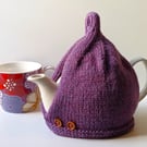 Tea Cosy in Heather Purple Aran Wool