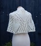 Chunky hand knit lace capelet in ivory 100% wool - design SB168 - Image 2
