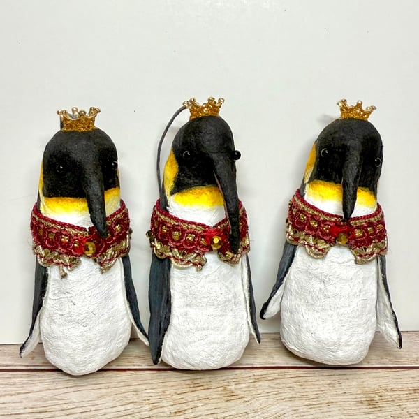 CUSTOM ORDER Spun Cotton Christmas Emperor Penguin Queen 3