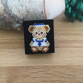 Beaded Teddy Bear Brooch