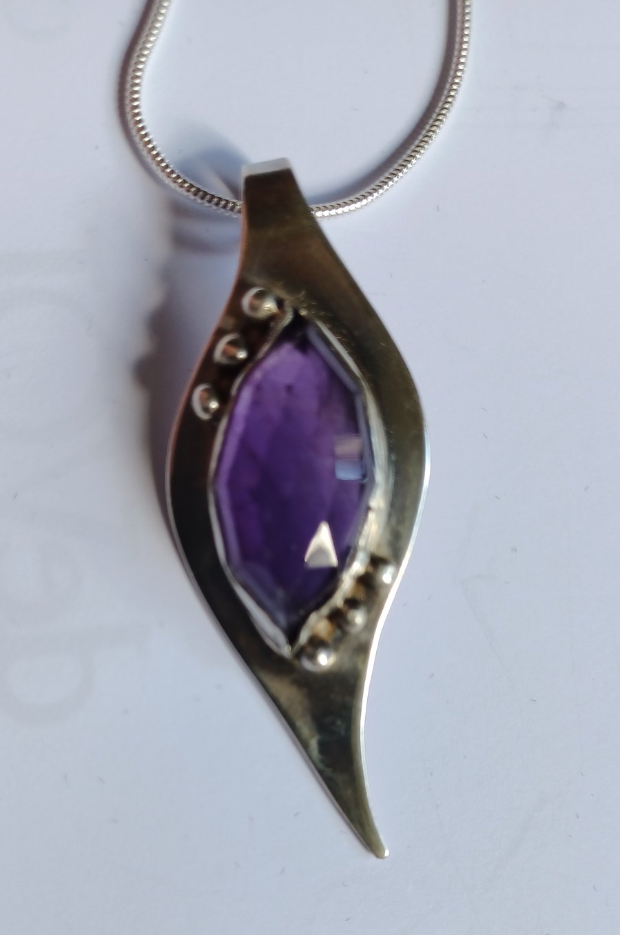 Amethyst marquise pendant