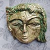 Golden Face Carving Wall Art