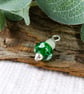 Green Rose Glass Bead Pendant, Sterling Silver & Amazonite - Chain is Optional - Image 7