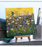 Original Scottish landscape painting - Airlie Monument - wildflowers - easel