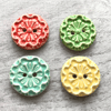 Set of four handmade ceramic buttons