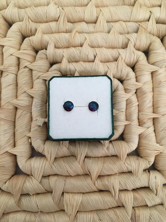 Dainty Tri-Colour Stud Earrings