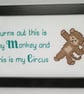 This Is My Monkey This Is My Circus – Funny Handmade Cross Stitch Gift 6x4 - Image 2