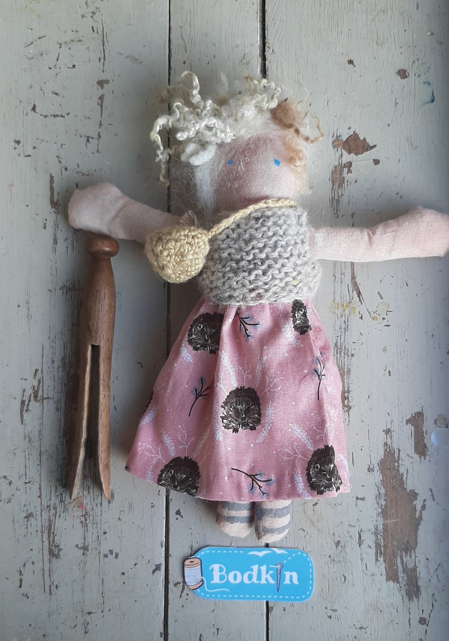 Hand made cloth rag doll 'Rosie Larkspar '