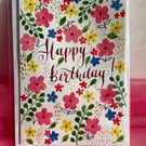 Happy Birthday Watercolour and ink card