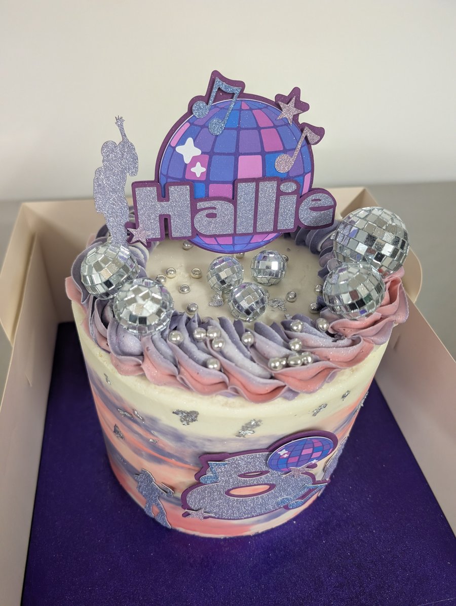 Cake Topper Disco themed can be personalised