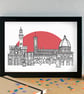 Florence Skyline Art Print - Image 1