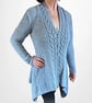Alpaca with Wool Cardigan in Grey Blue - Chest size 92-97cms (38-38")