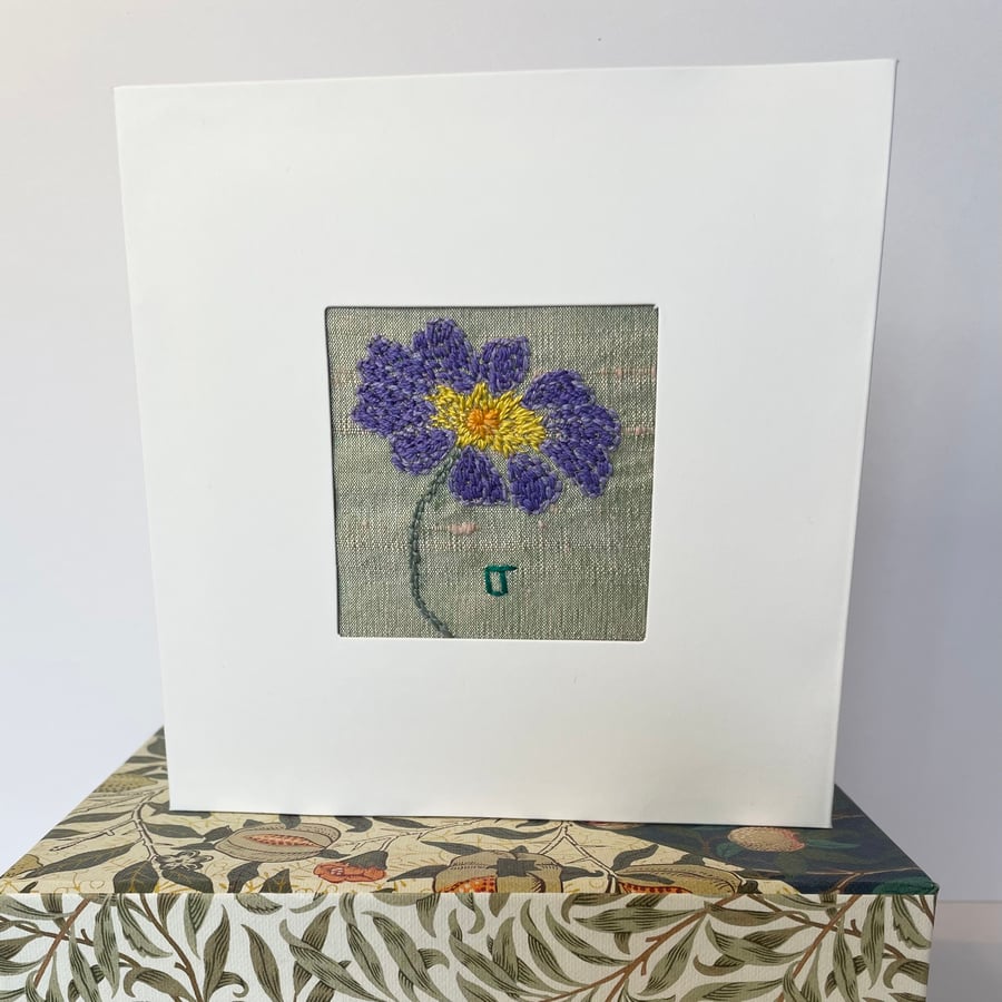 Blank card - hand embroidered ‘Daisy, daisy…No.2’