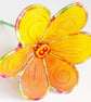 Flower Orange Textile Art Flower