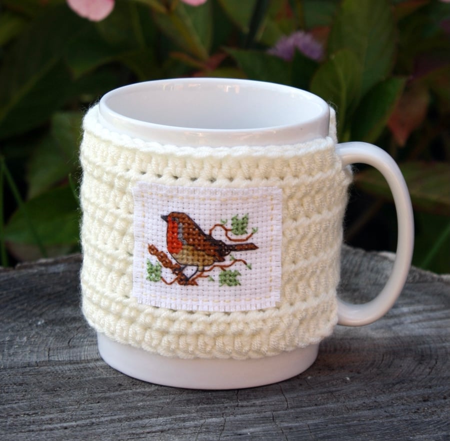 Robin Mug Cosy, Cup Sleeve